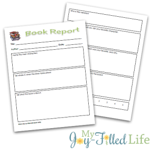 FREE Reading Log & Book Report Form - My Joy-Filled Life