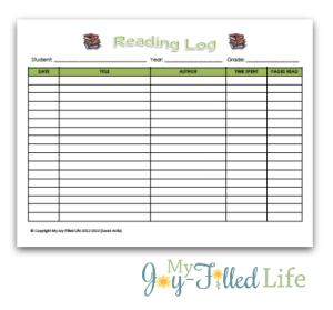 FREE Reading Log & Book Report Form - My Joy-Filled Life