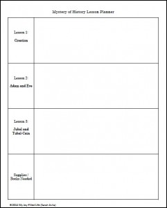 FREE Printable Planning Pages for Mystery of History Vol. 1 - My Joy ...