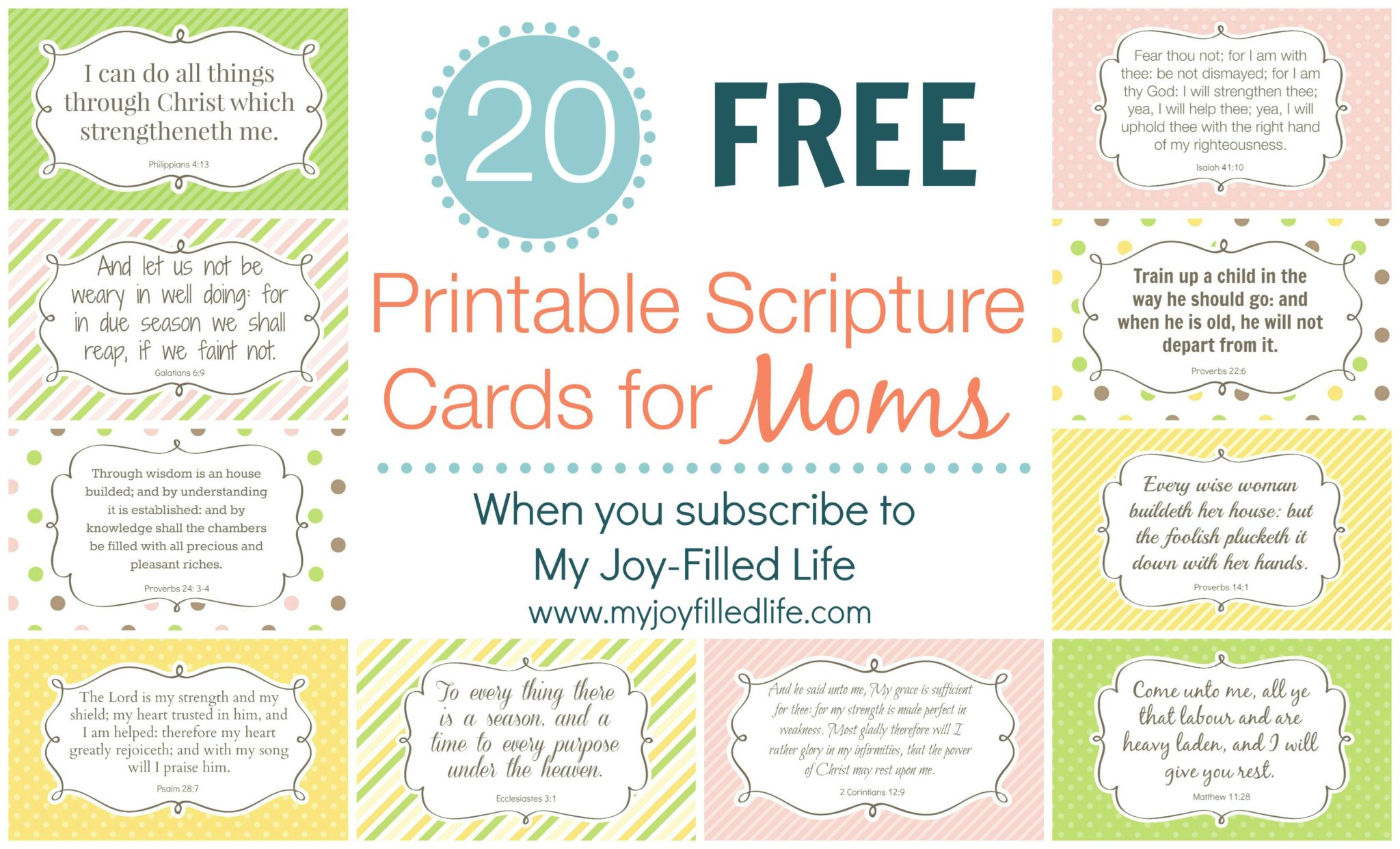 Encouragement for Moms - FREE Printable Scripture Cards - My Joy-Filled ...