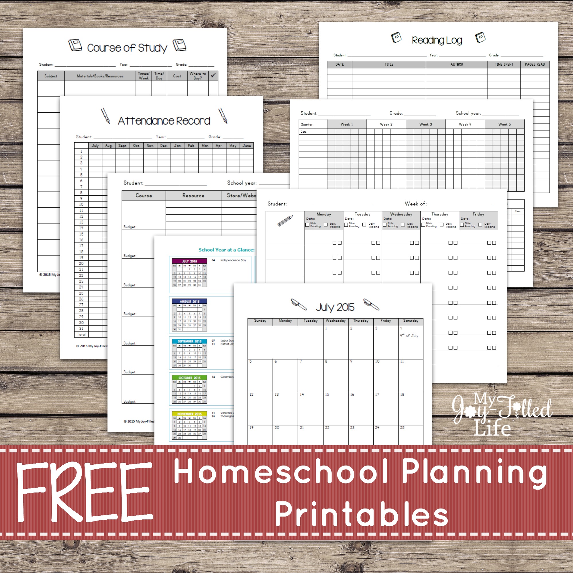 Homeschool Planning Resources FREE Printable Planning Pages - Life