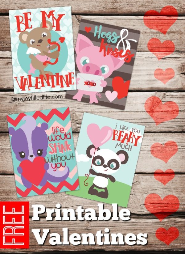 FREE Printable Animal Valentines - My Joy-Filled Life