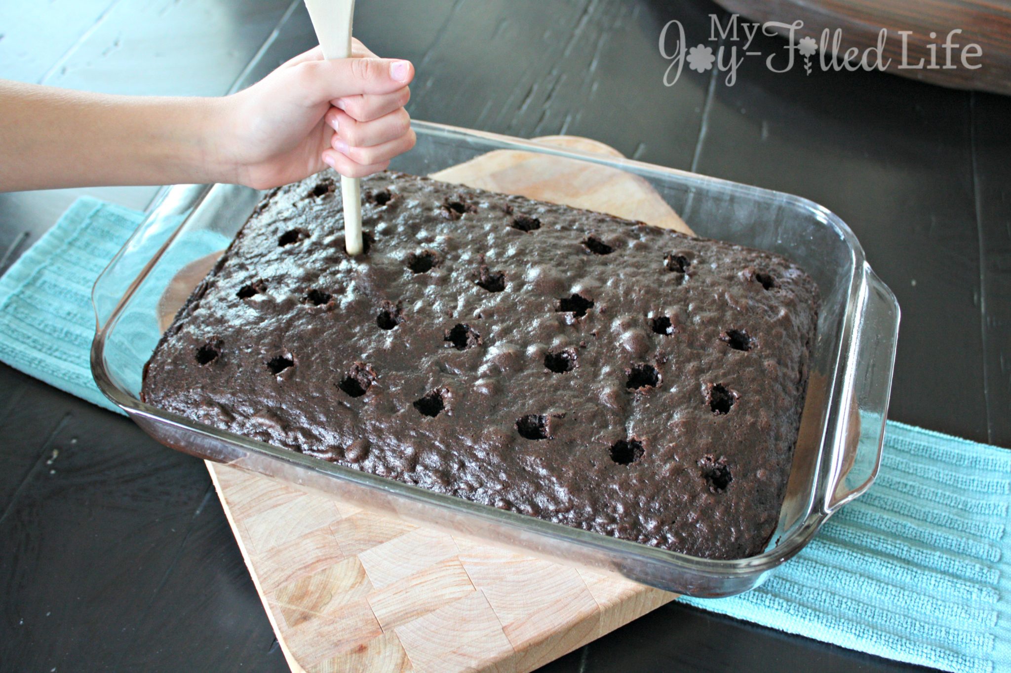 Chocolate Butterfinger Poke Cake - My Joy-Filled Life