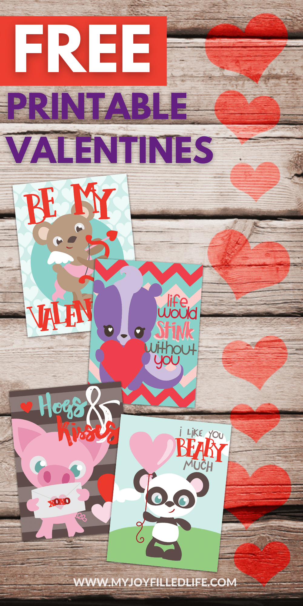 Free Printable Animal Valentines - My Joy-filled Life