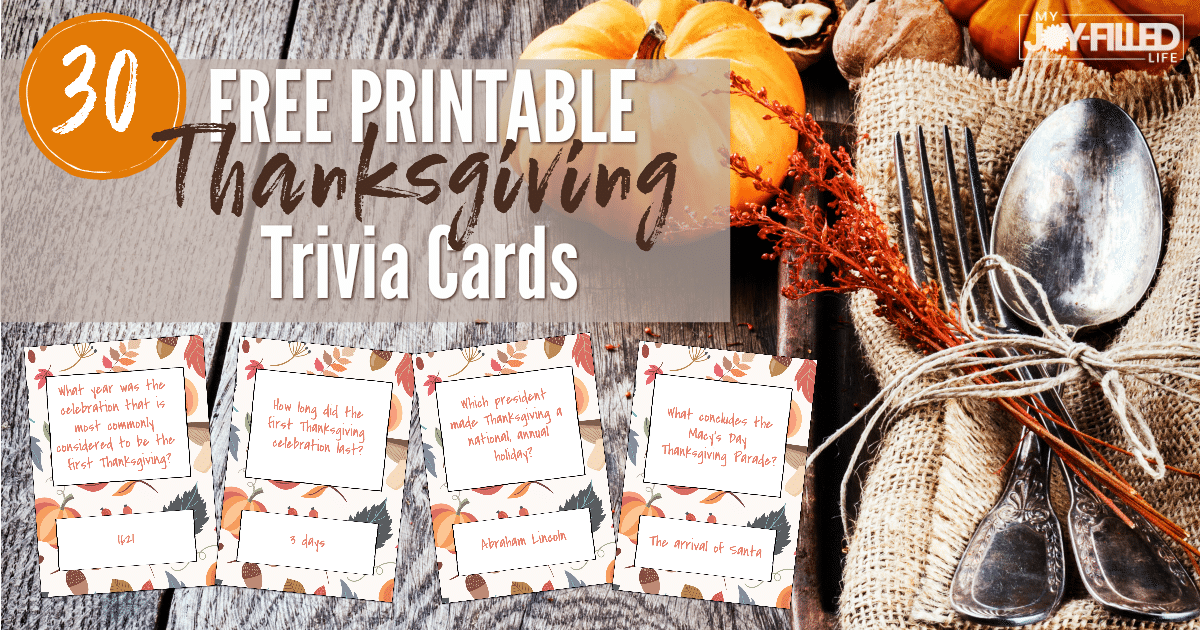 Thanksgiving Trivia Game {Free Printable}