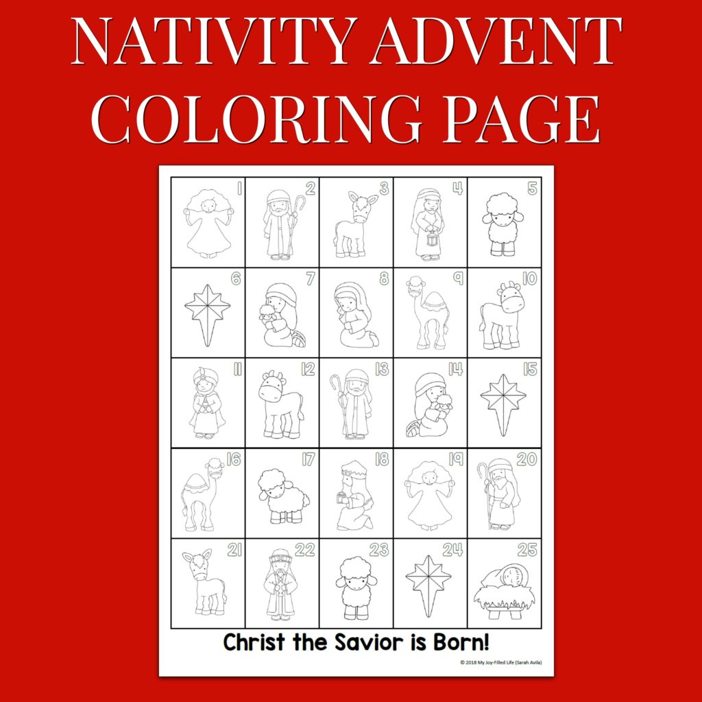 Nativity Advent Coloring Page My JoyFilled Life