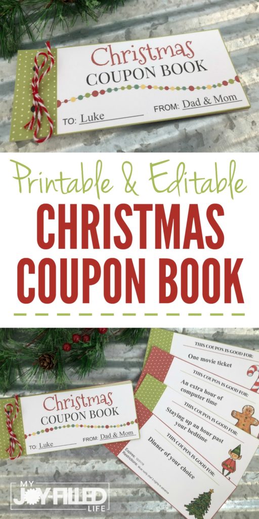 Printable Editable Christmas Coupon Book - My Joy-Filled Life