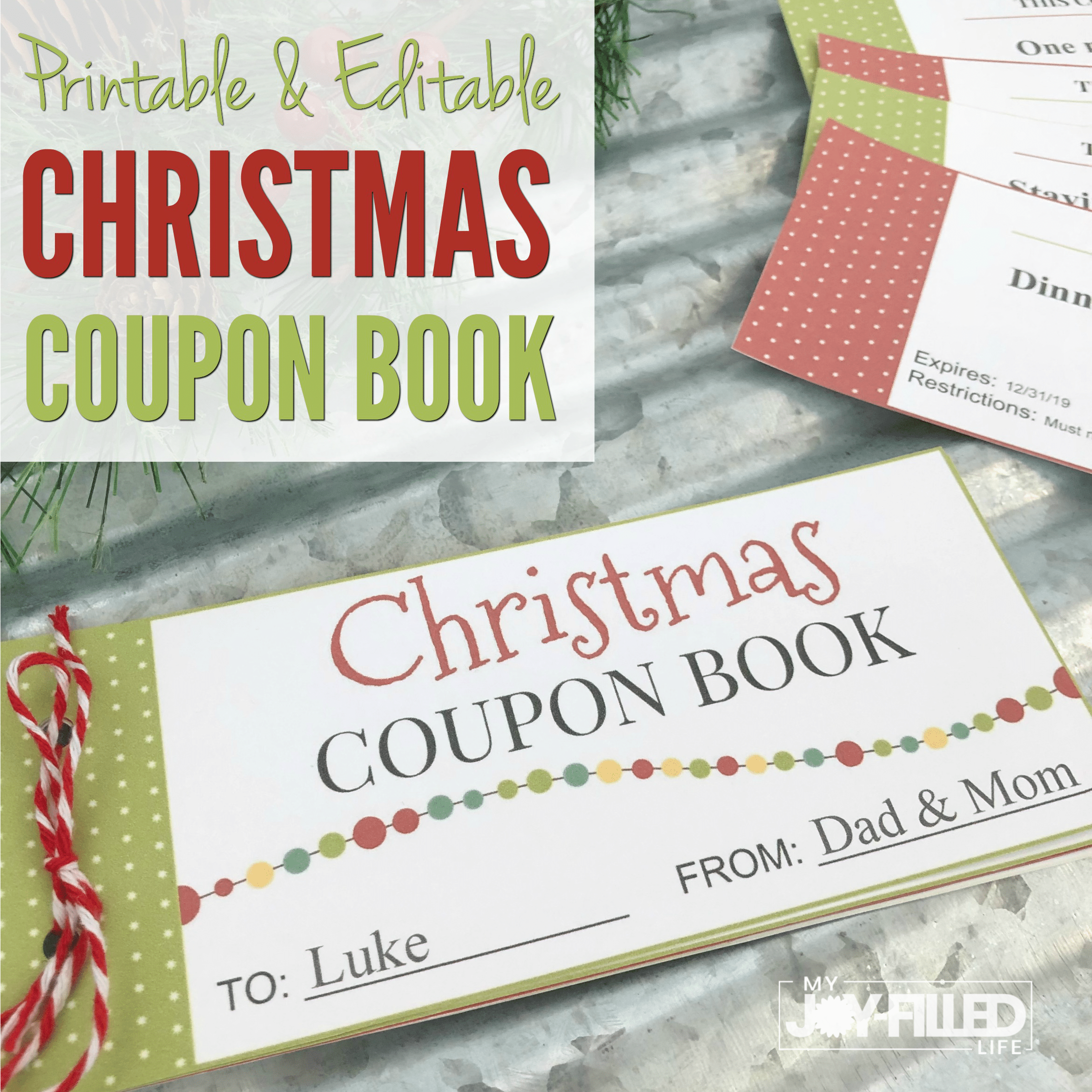 Editable Christmas Coupon Book My Joy Filled Life