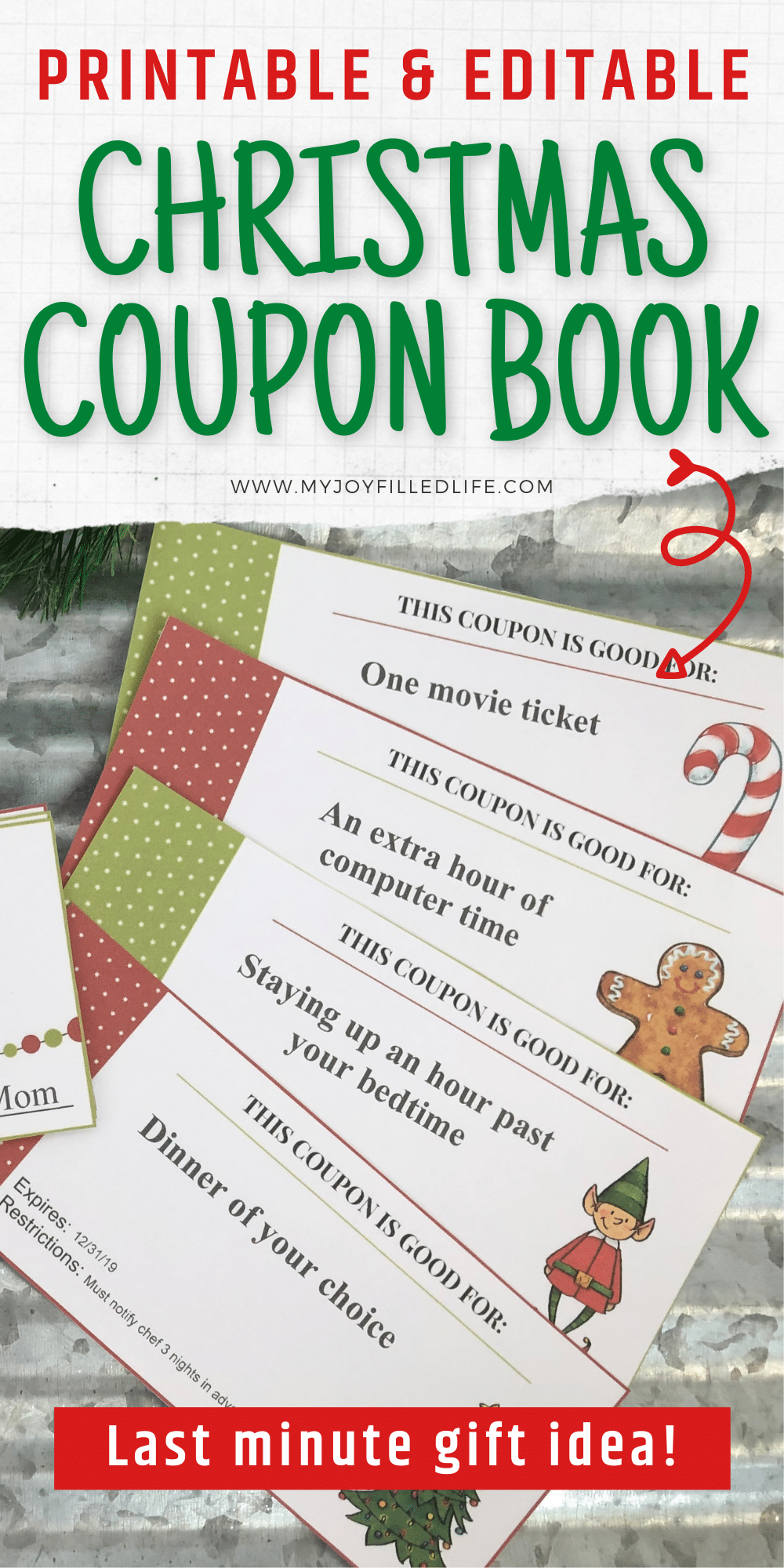 Printable Editable Christmas Coupon Book - My Joy-Filled Life