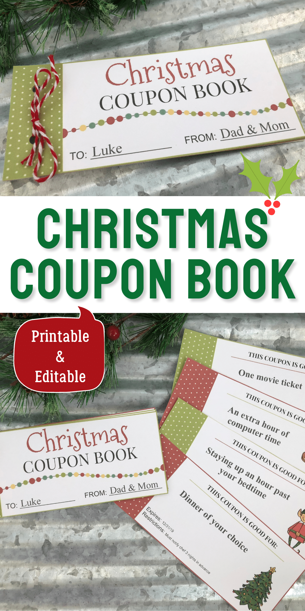 Printable Editable Christmas Coupon Book - My Joy-Filled Life