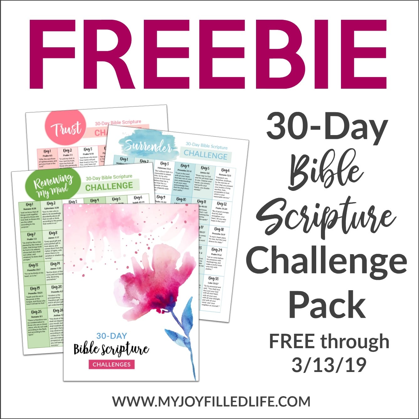 Freebie Bible scripture challenge square - My Joy-Filled Life